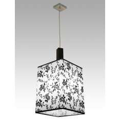 Lampa wisząca Pekin 13 0768 hotelowa abażur bialy z czarnym wzorem
