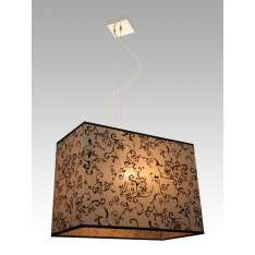Lampa wisząca Ottawa 2 0881 hotelowa abażur beżowy z czarnym wzorem