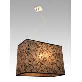 Lampa wisząca Ottawa 2 0881 hotelowa abażur beżowy z czarnym wzorem