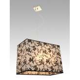 Lampa wisząca Ottawa 13 0928 hotelowa abażur biały z czarnym wzorem