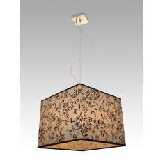 Lampa wisząca Ankara 2 1024 hotelowa abażur beżowy z czarnym wzorem