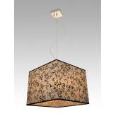 Lampa wisząca Ankara 2 1024 hotelowa abażur beżowy z czarnym wzorem