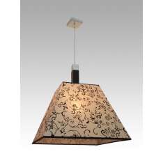 Lampa wisząca Waszyngton 2 1154 hotelowa abażur beżowy z czarnym wzorem