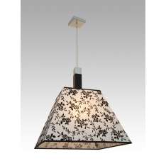 Lampa wisząca Waszyngton 13 1178 hotelowa abażur biały z czarnym wzorem