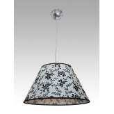 Lampa wisząca Bogota 13 1314 hotelowa abażur biały z czarnym wzorem