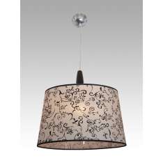 Lampa wisząca Kair 2 1345 hotelowa abażur beżowy z czarnym wzorem