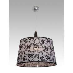 Lampa wisząca Kair 13 1376 hotelowa abażur biały z czarnym wzorem