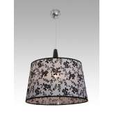 Lampa wisząca Kair 13 1376 hotelowa abażur biały z czarnym wzorem