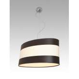 Lampa wisząca Tokio A 1444 hotelowa abażur kremowy | wenge Wstawki