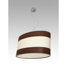 Lampa wisząca Tokio D 1475 hotelowa abażur kremowy | orzechowe Wstawki