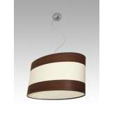 Lampa wisząca Tokio D 1475 hotelowa abażur kremowy | orzechowe Wstawki