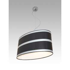 Lampa wisząca Tokio 1482 hotelowa abażur czarny | srebrne Wstawki