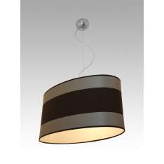 Lampa wisząca Tokio 1499 hotelowa abażur brąz | srebrne Wstawki