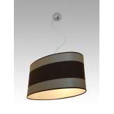 Lampa wisząca Tokio 1499 hotelowa abażur brąz | srebrne Wstawki