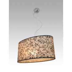 Lampa wisząca Lima 2 1512 hotelowa abażur beżowy z czarnym wzorem