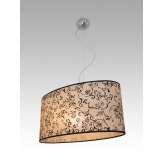 Lampa wisząca Lima 2 1512 hotelowa abażur beżowy z czarnym wzorem