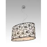 Lampa wisząca Lima 13 1543 hotelowa abażur biały z czarnym wzorem
