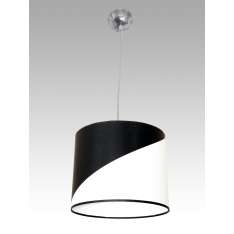 Lampa wisząca Lizbona A 1666 hotelowa abażur biało - czarny