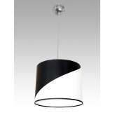 Lampa wisząca Lizbona A 1666 hotelowa abażur biało - czarny