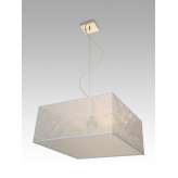 Lampa wisząca Singapur 5 1727 hotelowa abażur srebrne nitki