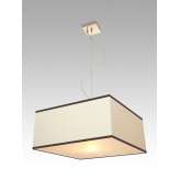 Lampa wisząca Singapur 51 1833 hotelowa abażur kremowy z brązową Tasiemką