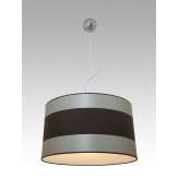 Lampa wisząca Hajfa C 1949 hotelowa abażur brązowo - Aluminiowy