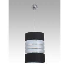 Lampa wisząca Sapporo C 1987 hotelowa abażur czarny | aluminiowe pasy