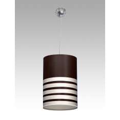 Lampa wisząca Sapporo D 1994 hotelowa abażur brązowy | aluminiowe pasy