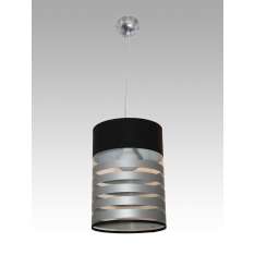 Lampa wisząca Sapporo 2007 hotelowa abażur aluminiowe pasy z czarnym