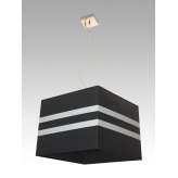 Lampa wisząca Malaga A 2014 hotelowa abażur czarny | aluminiowe pasy