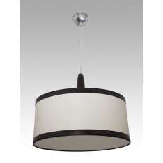 Lampa wisząca Mendoza C 2052 hotelowa abażur kremowy | brązowe paski