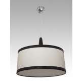 Lampa wisząca Mendoza C 2052 hotelowa abażur kremowy | brązowe paski