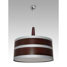 Lampa wisząca Mendoza D 2083 hotelowa abażur orzech | aluminiowe paski
