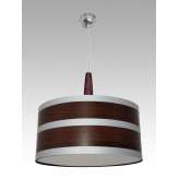 Lampa wisząca Mendoza D 2083 hotelowa abażur orzech | aluminiowe paski