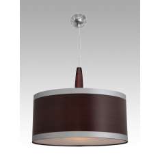 Lampa wisząca Mendoza 2090 hotelowa abażur orzech | aluminiowe paski