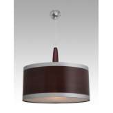 Lampa wisząca Mendoza 2090 hotelowa abażur orzech | aluminiowe paski