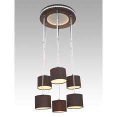 Lampa wisząca Las Vegas 16 6821 hotelowa abażur brązowy