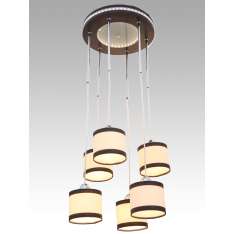 Lampa wisząca Las Vegas 51 6852 hotelowa abażur kremowy | brązowe paski