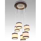 Lampa wisząca Las Vegas 51 6852 hotelowa abażur kremowy | brązowe paski