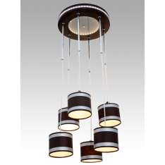 Lampa wisząca Las Vegas 52 6869 hotelowa abażur brązowy | aluminiowe pasy