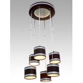 Lampa wisząca Las Vegas 52 6869 hotelowa abażur brązowy | aluminiowe pasy