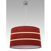 Lampa wisząca Liverpool 4 6944 hotelowa abażur bordowy