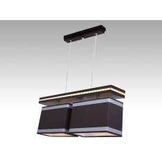 Lampa wisząca Wenecja II - 52 7033 hotelowa abażur brązowy | aluminiowe pasy
