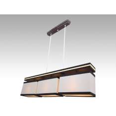 Lampa wisząca Wenecja III - 51 7088 hotelowa abażur kremowy | brązowe paski