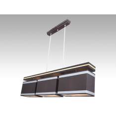 Lampa wisząca Wenecja III - 52 7095 hotelowa abażur brązowy | aluminiowe pasky