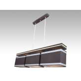Lampa wisząca Wenecja III - 52 7095 hotelowa abażur brązowy | aluminiowe pasky