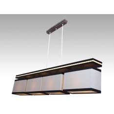 Lampa wisząca Wenecja IV - 51 7149 hotelowa abażur kremowy | brązowe paski