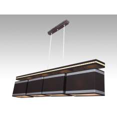 Lampa wisząca Wenecja IV - 52 7156 hotelowa abażur brązowy | aluminiowe pasy