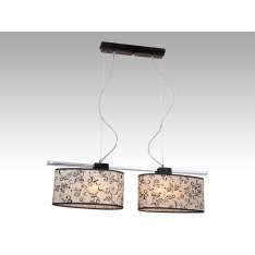 Lampa wisząca Gaja 2 8580 hotelowa abażur beżowy z czarnym wzorem