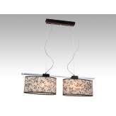 Lampa wisząca Gaja 2 8580 hotelowa abażur beżowy z czarnym wzorem